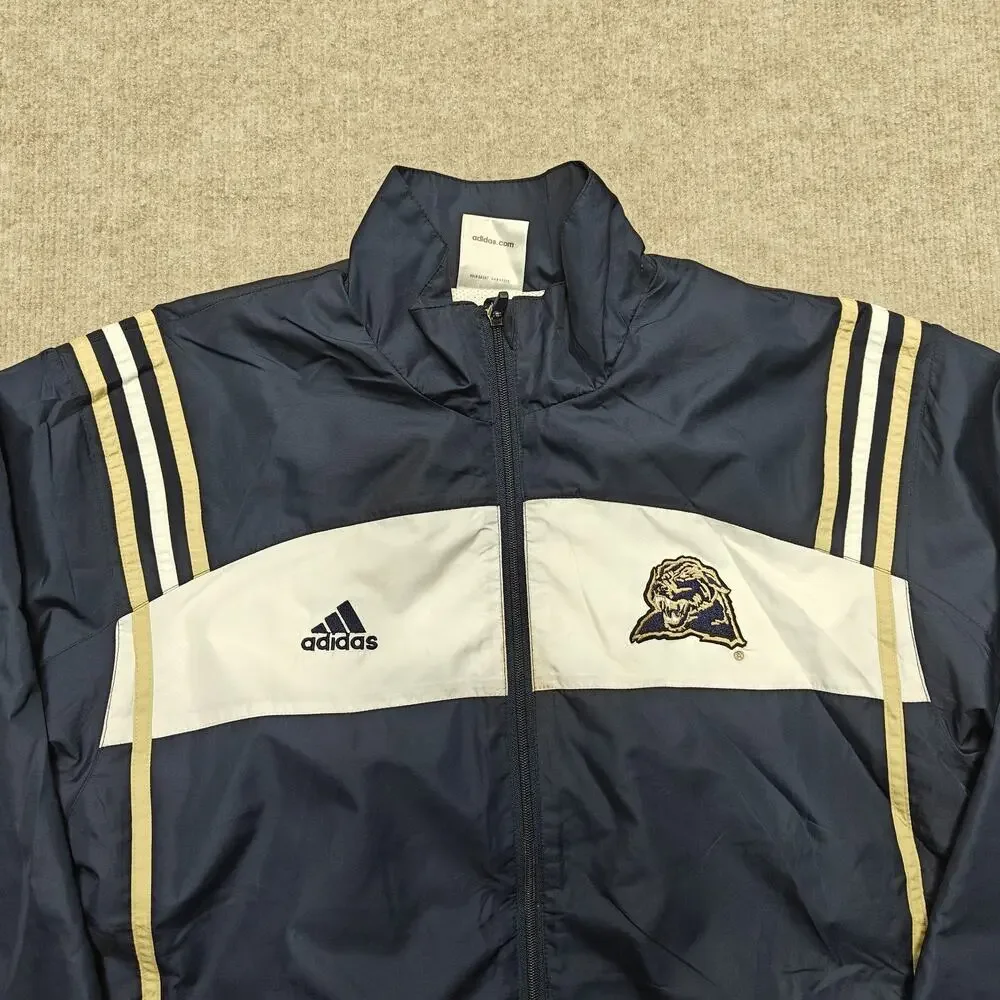 Vintage Men's Pittsburgh Panthers Track Blue Jacket Adidas Size S